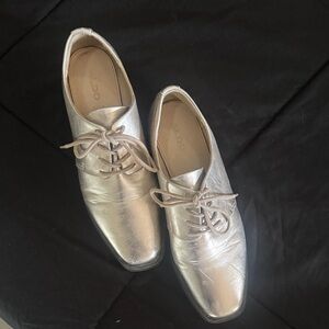 Aldo Women's Metallic Silver Loafers